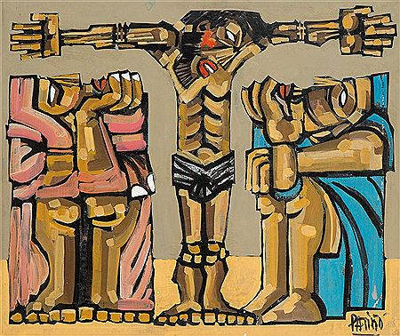 Sample artwork by Antonio Garcia Patino (1932 - 2010), known for abstract figurative painting - View similar artists and auction records