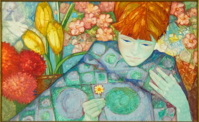 "Young Girl with Flower"