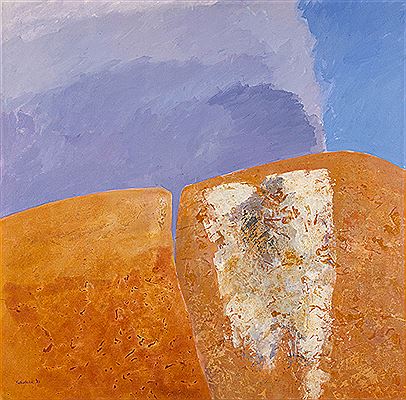 ABSTRACT IN PURPLE AND ORANGE