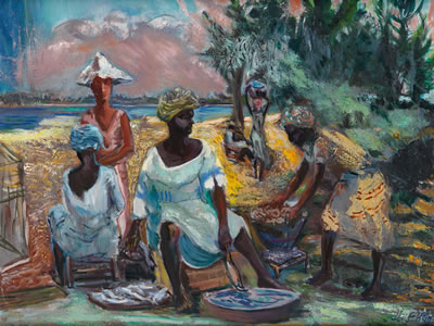 Fish Vendors at Bar Beach, Lagos