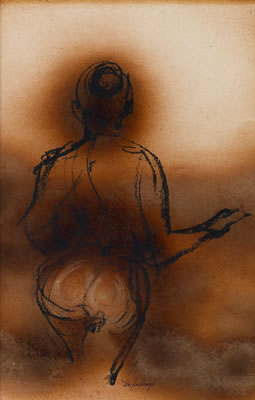 Lady B; Standing Nude by Tom Feelings - Auction record, sale price, and art valuation. Compare with similar artists and explore comparable artworks.