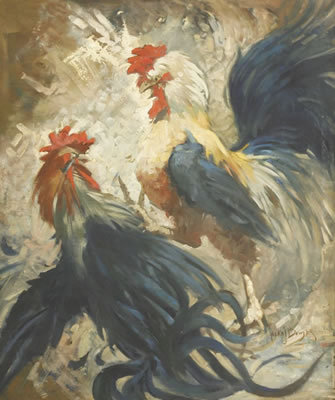 A cockfight