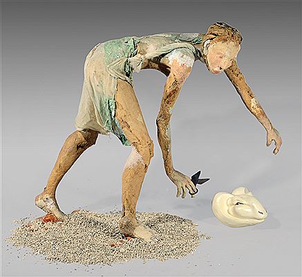 Woman Shearing Wool