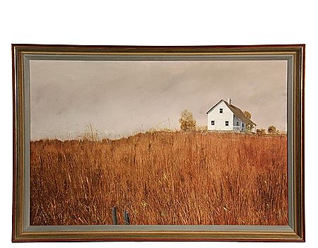 White Farmhouse in Wheatgrass