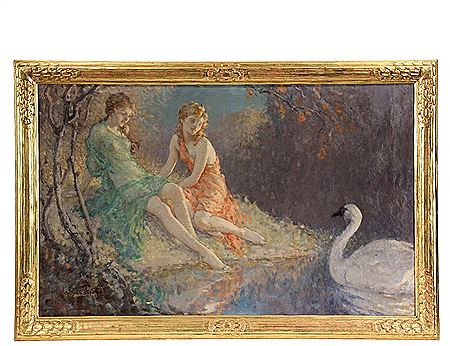 Two Girls with Swan by Arthur Prince Spear - Auction record, sale price, and art valuation. Compare with similar artists and explore comparable artworks.