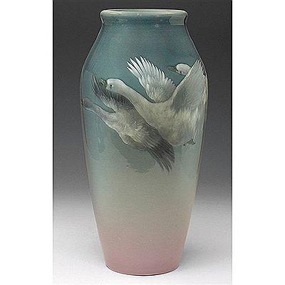 Snow Geese vase, #925A