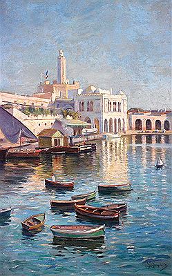 BARQUES DEVANT L’AMIRAUTÉ D’ALGER BOATS IN THE PORT OF ALGIERS