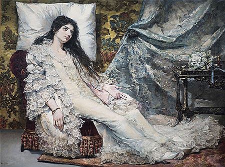 Actrice dans le rôle de la Dame aux Camélias