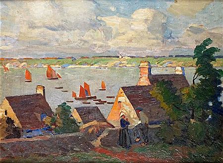 BRETAGNE, CONVERSATION DEVANT LA BAIE