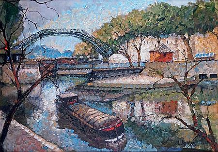 PARIS, LE CANAL SAINT-MARTIN ET L’ÉCLUSE DE LA GRANGE AUX BELLES
