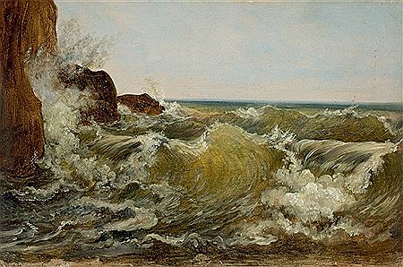 Breaking waves on the coast near Sorrento