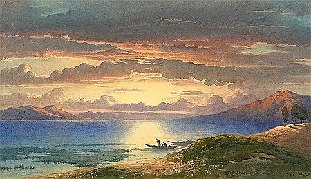 Sunset at the Lago d‘Averno near Naples