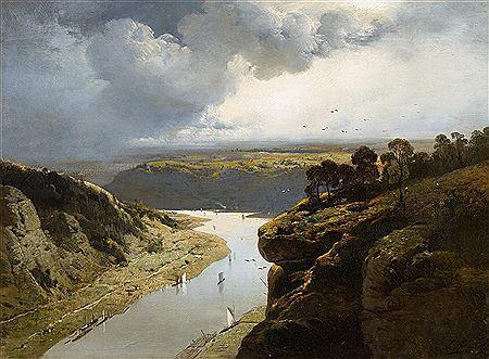 Sample artwork by Charles Hoguet (1821 - 1870), known for landscape and genre painting - View similar artists and auction records