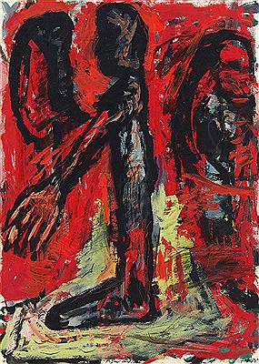 Figur auf Rot