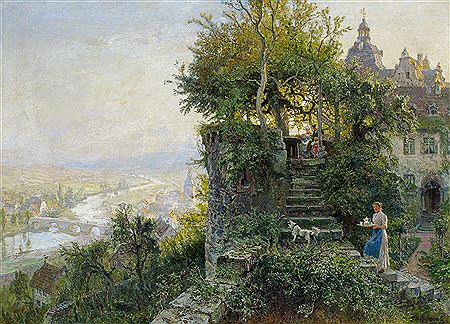 "Sommerabend,1n der Mosel"