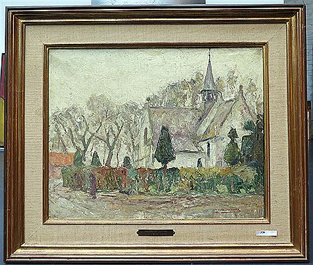 Eglise du village de Vlassenbroek by Auguste Van Steenacker - Auction record, sale price, and art valuation. Compare with similar artists and explore comparable artworks.