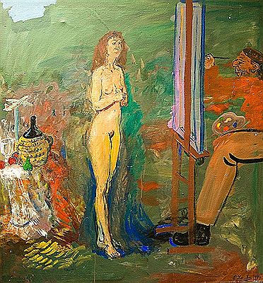 Painter with model