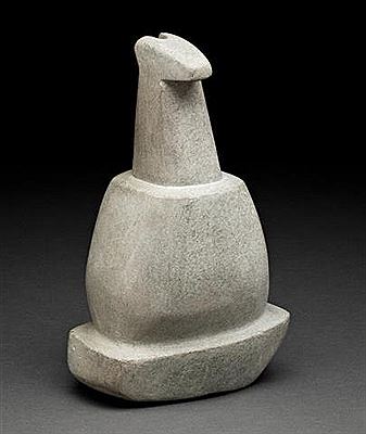 Sample artwork by Andy Miki (1918 - 1983), known for inuit sculpture, carving, whimsical figure, birds, mammals - View similar artists and auction records
