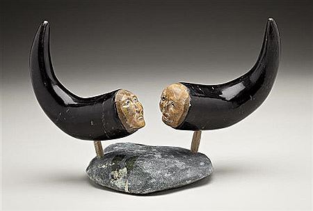 Sample artwork by Gideon Qauqjuaq (Born 1941), known for sculpture - View similar artists and auction records