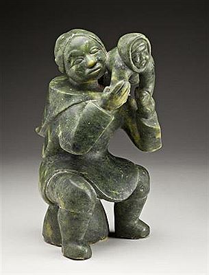 Sample artwork by Kiugak (Kiawak) Ashoona (1933 - 2014), known for inuit sculpture, carving, drawing, printmaking - View similar artists and auction records