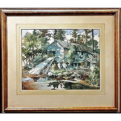 OLD SAW MILL by William Hazard - Auction record, sale price, and art valuation. Compare with similar artists and explore comparable artworks.