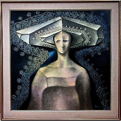 UNTITLED (FANCY HAT) by Alexander Poplonski - Auction record, sale price, and art valuation. Compare with similar artists and explore comparable artworks.