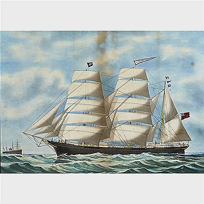 BARQUE NORTHERN EMPIRE (OF WINDSOR, N.S.), WOODEN, CLASS 3.3.1.1., 949 TONS, NO GUNS by Edward John Russell - Auction record, sale price, and art valuation. Compare with similar artists and explore comparable artworks.