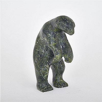 STANDING POLAR BEAR by Lucassie Nowdluk - Auction record, sale price, and art valuation. Compare with similar artists and explore comparable artworks.