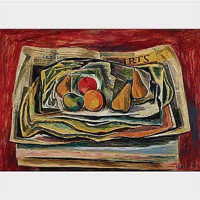 STILL-LIFE WITH JOURNAL DES ARTS by Stanley Morel Cosgrove - Auction record, sale price, and art valuation. Compare with similar artists and explore comparable artworks.