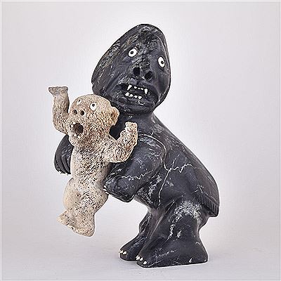 Sample artwork by Nelson Takkiruq (Born 1930), known for inuit sculpture - View similar artists and auction records