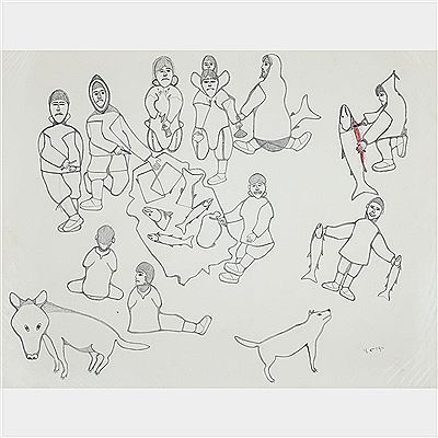 Sample artwork by Harold Qarliqsaq (1928 - 1980), known for painting - View similar artists and auction records