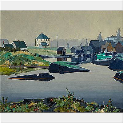 Sample artwork by Anthony Law (1916 - 1996), known for landscape, marine, portrait painting, drawing, photography, war artist - View similar artists and auction records