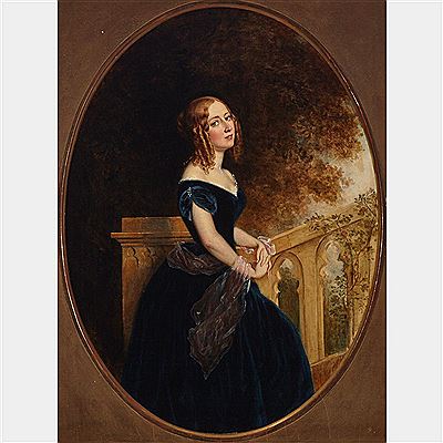 PORTRAIT OF A YOUNG LADY (ALSO KNOWN AS MRS. JOHN BEVERLEY ROBINSON, 1845) by George Theodore Berthon - Auction record, sale price, and art valuation. Compare with similar artists and explore comparable artworks.