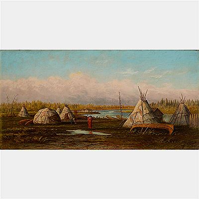 OJIBWAY CAMP AT NORTHWEST ANGLE, LAKE OF THE WOODS