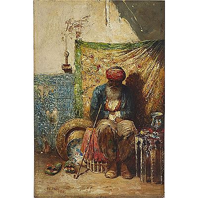 UN MARCHAND JUIF AU CAIRO (A JEWISH MERCHANT AT CAIRO), 1880