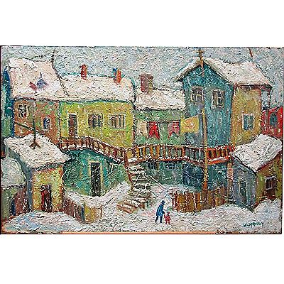 WINTER SCENE (QUEBEC HOUSES) by Wadie Mahdy - Auction record, sale price, and art valuation. Compare with similar artists and explore comparable artworks.