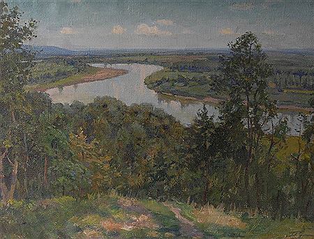 Weite Flusslandschaft by Galina Aleseevna Rumyantseva - Auction record, sale price, and art valuation. Compare with similar artists and explore comparable artworks.
