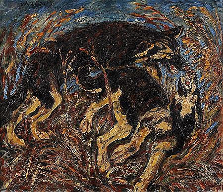 "Spielende Wolfshunde"