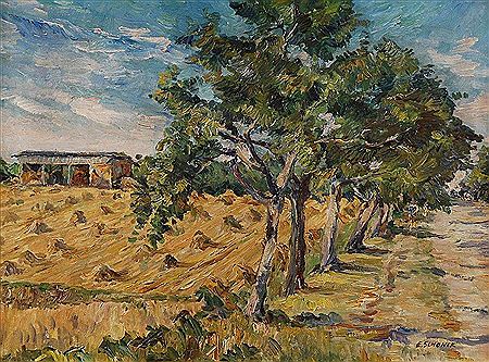 Sonnige Erntelandschaft by Engelbert Schoner - Auction record, sale price, and art valuation. Compare with similar artists and explore comparable artworks.