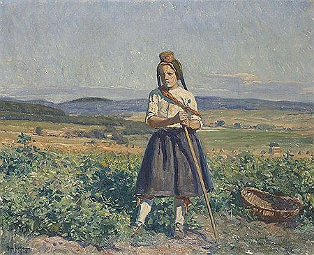 Junge Schwälmerin bei der Feldarbeit by Jacob Happ - Auction record, sale price, and art valuation. Compare with similar artists and explore comparable artworks.