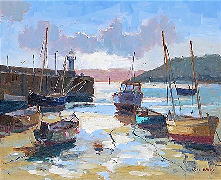 Cornish harbour at low tide