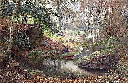 Rocky woodland pool by Samuel Owen - Auction record, sale price, and art valuation. Compare with similar artists and explore comparable artworks.