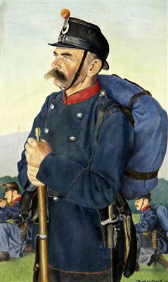 Landsturmsoldaten by Theodor Barth - Auction record, sale price, and art valuation. Compare with similar artists and explore comparable artworks.