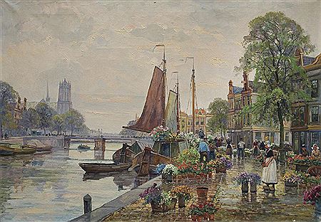 FLOWER MARKET IN DORDRECHT, C. 1934