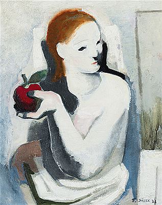 Girl with an apple