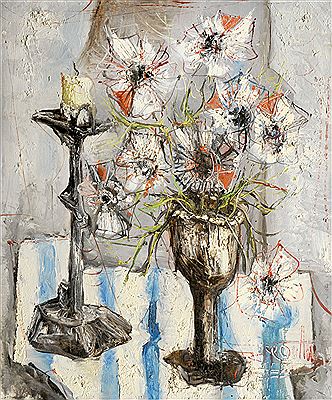 Fleurs et bougeoirs by Jean Marie Gouttin - Auction record, sale price, and art valuation. Compare with similar artists and explore comparable artworks.