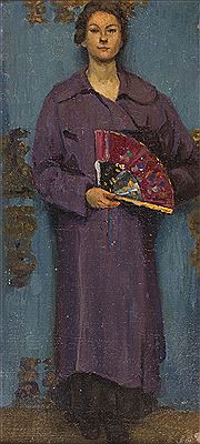 Portrait of Pasquarosa with fan, 1914