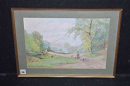 A river landscape with shepherd and flock by Thomas Edward Churnside - Auction record, sale price, and art valuation. Compare with similar artists and explore comparable artworks.