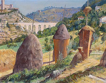Cornricks at Spoleto by John Hammond Harwood - Auction record, sale price, and art valuation. Compare with similar artists and explore comparable artworks.