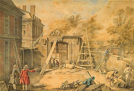 Les travaux dans la cour de l'hôtel de la Surintendance